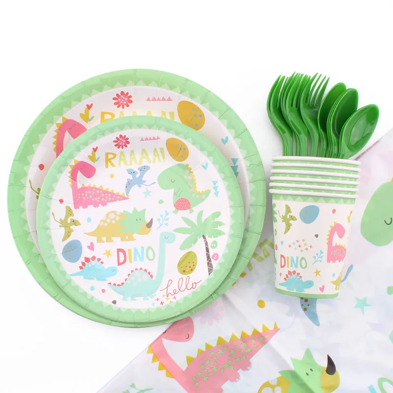 

Столовая посуда с динозавром, бумажные тарелки и стаканы салфетки, баннеры на день рождения, праздничные принадлежности для мальчиков