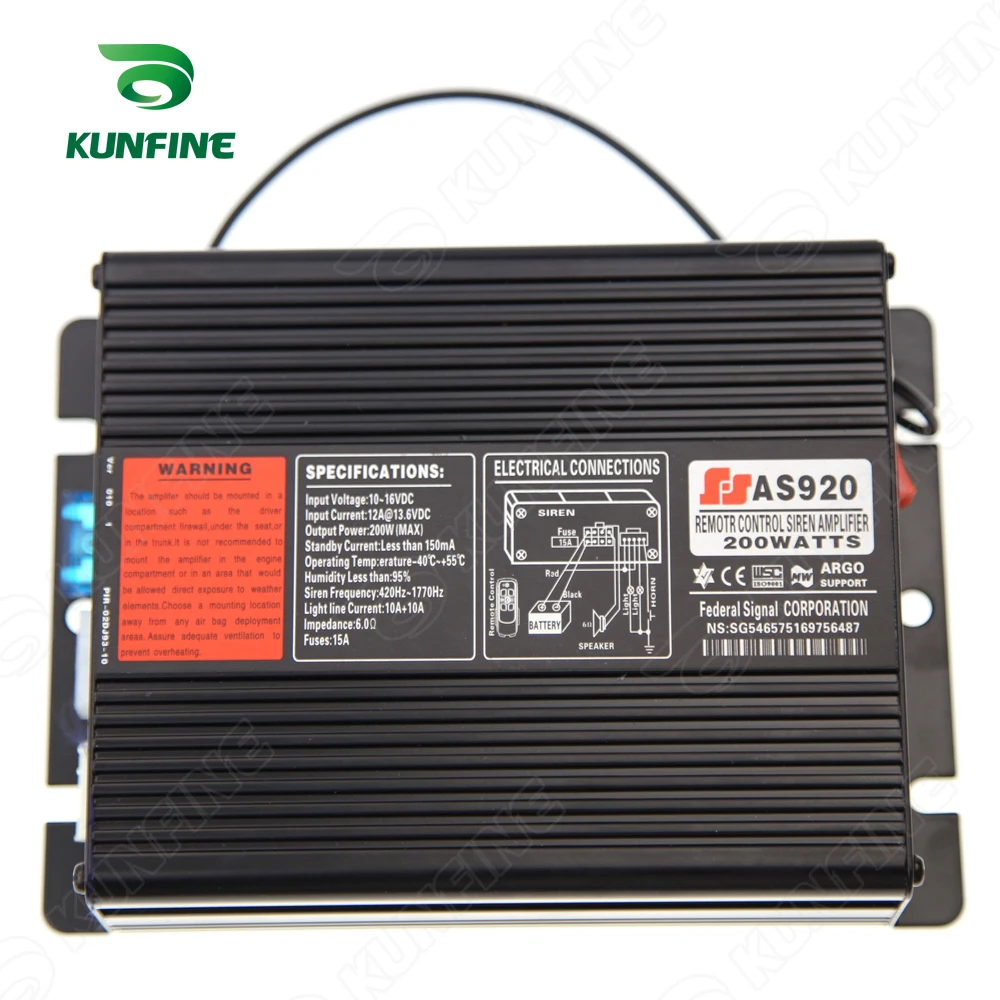 Федеральный сигнал 200 Вт Беспроводная Автомобильная сирена 10 тонов с микрофоном 2