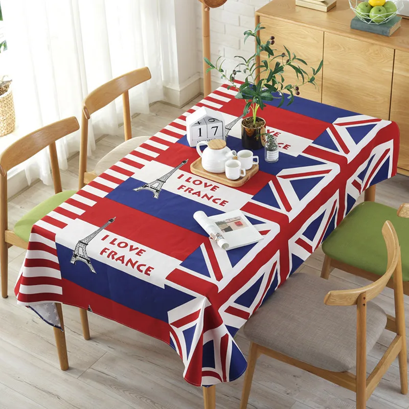 

Creative National Flag Splicing Tablecloth Printing Hotel Table Cover Coffee Tea House Home Decoration Event Banquet Decor