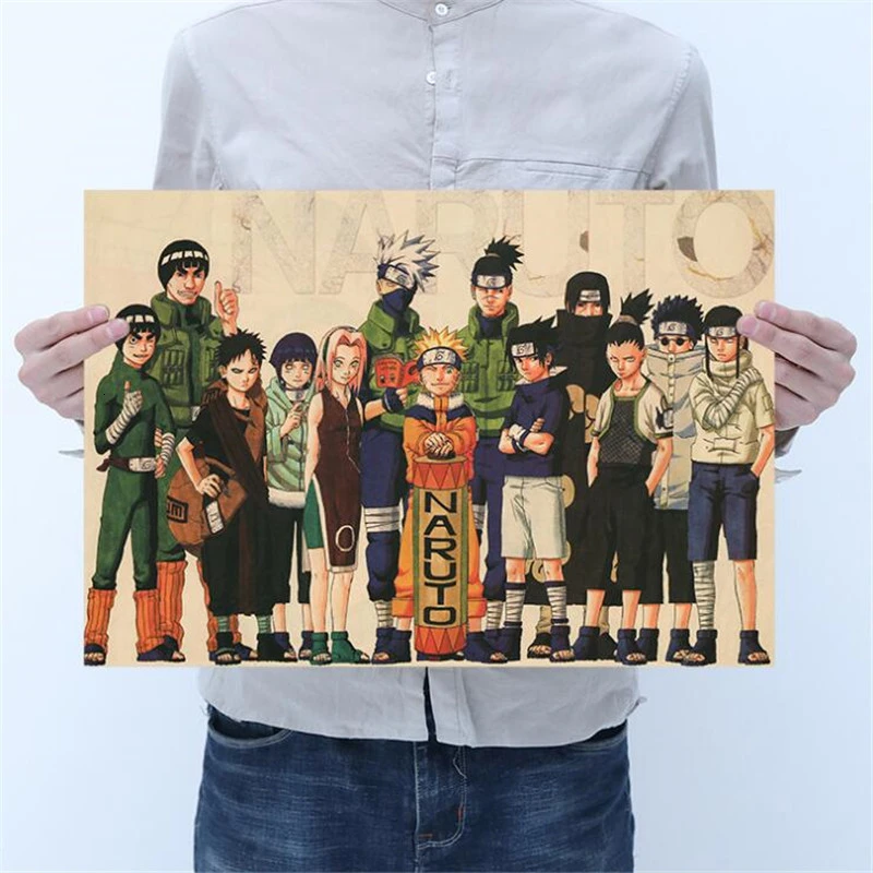 Style20 Classic Naruto Figure Sasuke Pain Neji Painting Anime Poster Vintage Decoracion Wall Art Kraft Paper Posters Wall Stickers - Цвет: Style20