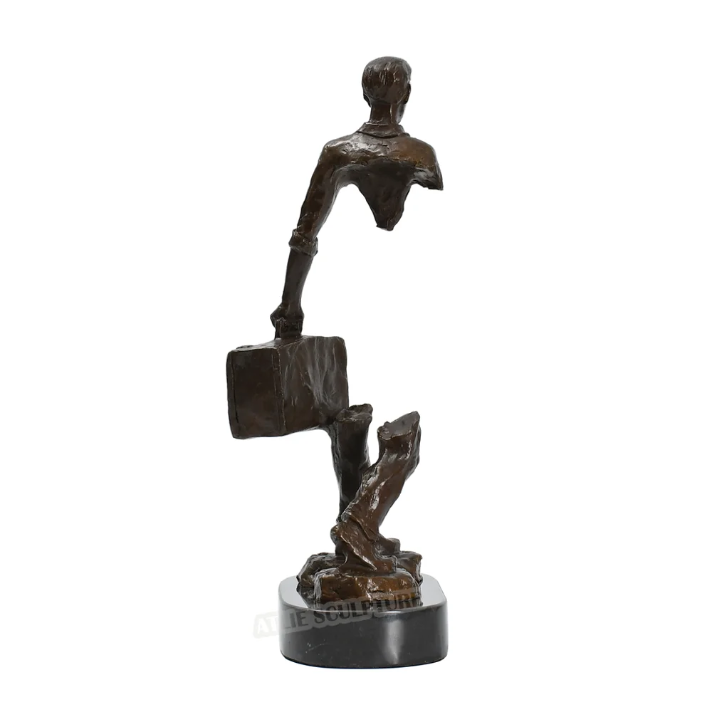

The Traveller Bronze Statue Sculpture Abstract Famous Modern Travel Man Male Brass Figurine Collectible Vintage Art Home Decor