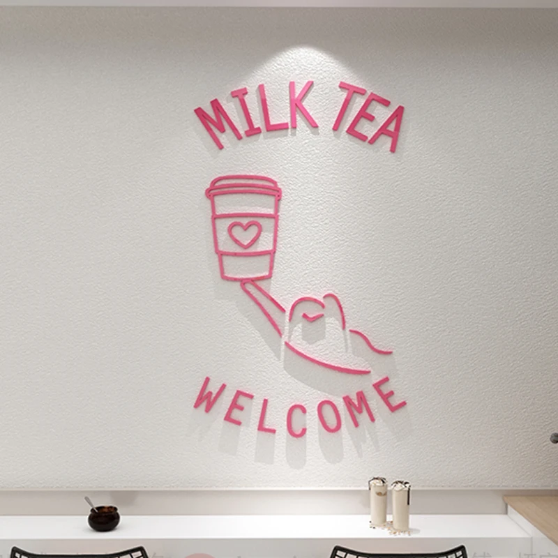 Молоко Чай магазин Кофе украшения для стен ресторана кассовый Прилавок торт