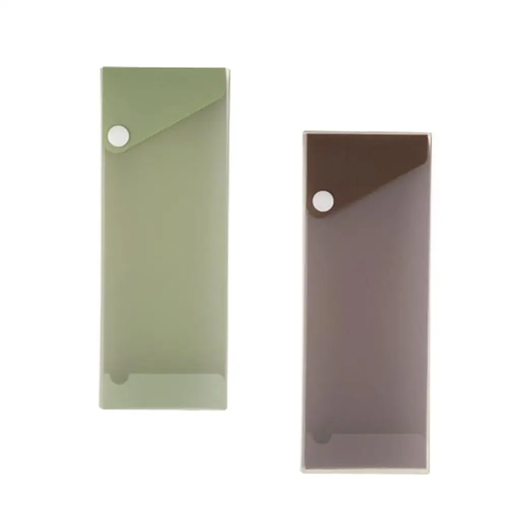 Корейский простой выдвижной пенал пластиковый матовый большой емкости для