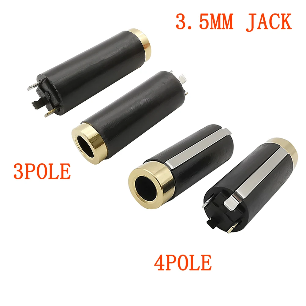 5Pcs/Lot 3.5mm 3Pole 4Pole Headphone Stereo Audio Jack Wire Connector 3Pin 4Pin DIY Female Socket Earphone Solder Video Adapter