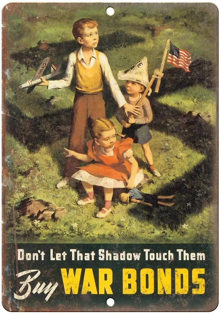 

LMYUHONG Metal Signs Buy War Bonds Vintage WW2 Propaganda Poster 12" X 8" Retro Look
