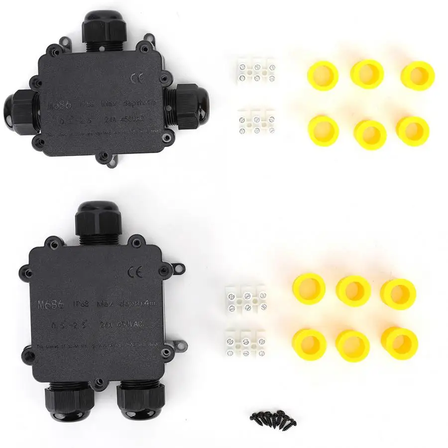 3 Way T/Y образный пластиковый Электрический корпус M686 IP68 наружный