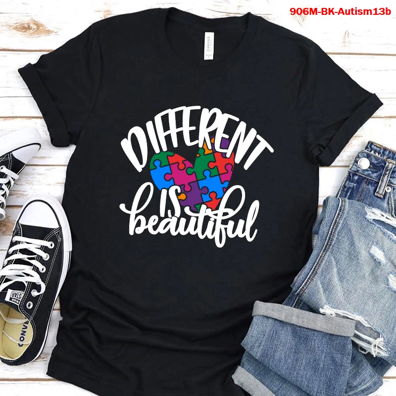 

Women Clothing Autism Seeing The World Differently T Shirt Autism Awareness Printed Casual Tees Dropshipping Oversize Tops Goth