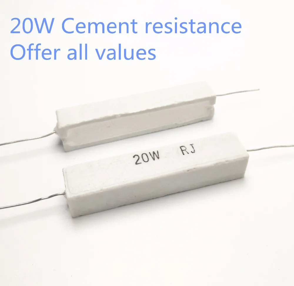 

Керамический резистор сопротивления мощности цемента 20 Вт, 7,5, 8, 8,2, 10, 12, 15, 16, 18 Ом, 7.5R, 8R, 8.2R, 10R, 12R, 15R, 18R, 20 Вт, 5%, 1 шт.