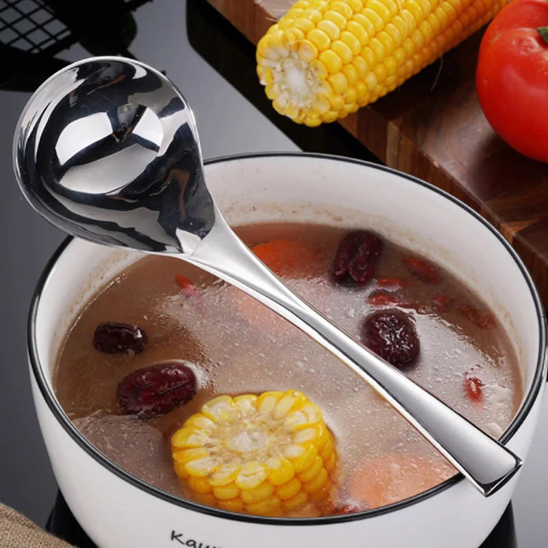 Большой утолщенный суп из нержавеющей стали ковш горячий горшок ложка посуда рис