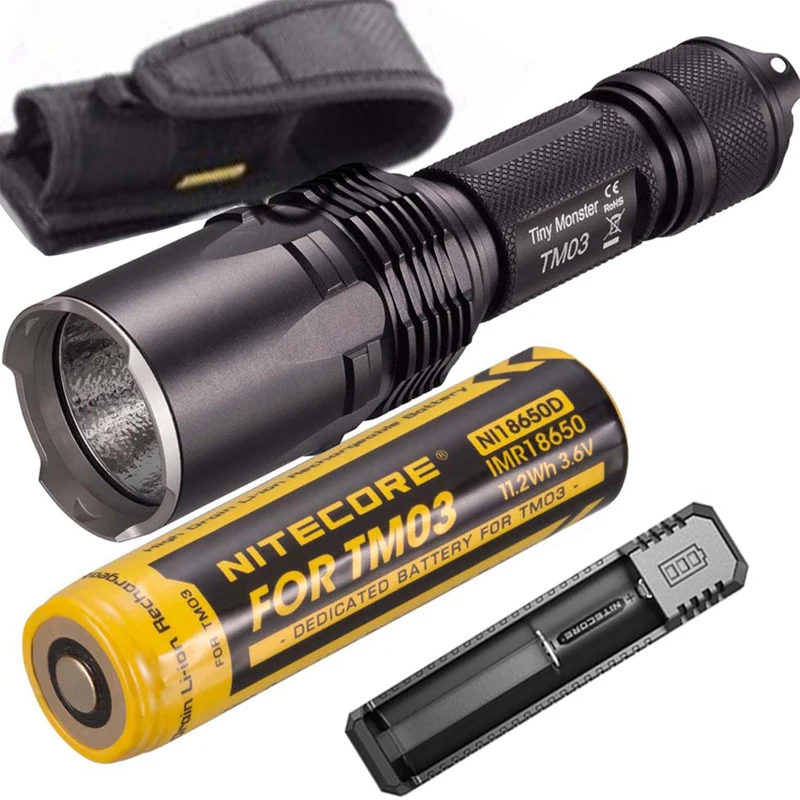 Мощный светодиодный фонарик Серии Tiny Monster Nitecore TM03 TM03CRI CREE XHP70 2800 люмен с бесплатным