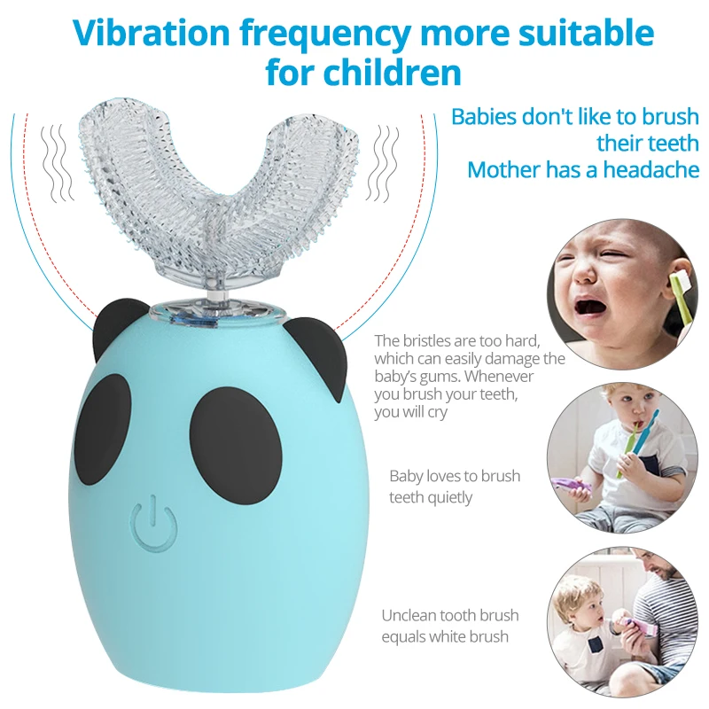 

DIOZO U Shape 360 Degrees Kid Sonic Electric Toothbrush Rechargeable Children Teeth Care Waterproof Automatic Tooth Brush