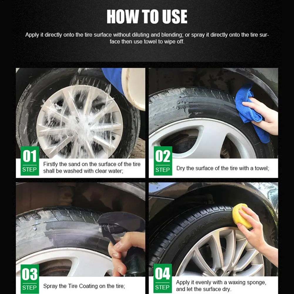 Глянцевый полироль для автомобильных шин 260 мл аксессуары воск авто транспорт глянцевый полировочный аэрозоль покрытие уход детейлинг средство осветлитель агент.