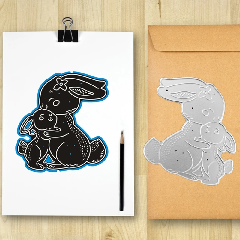 

Rabbit Bunny Metal Cutting Dies Stencil Scrapbooking DIY Album Stamp Paper Card 85LA