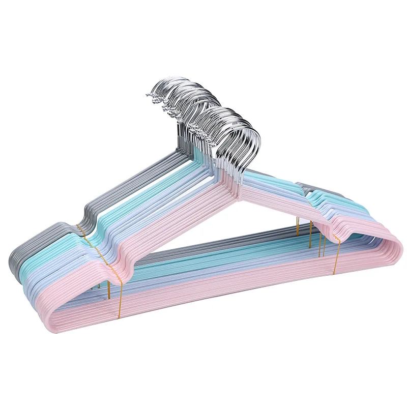 

10pcs/lot Stainless Steel Clothes Hanger Non-Slip Space Saving Clothes Hangers With Hook Closet Organizer Drying Racks