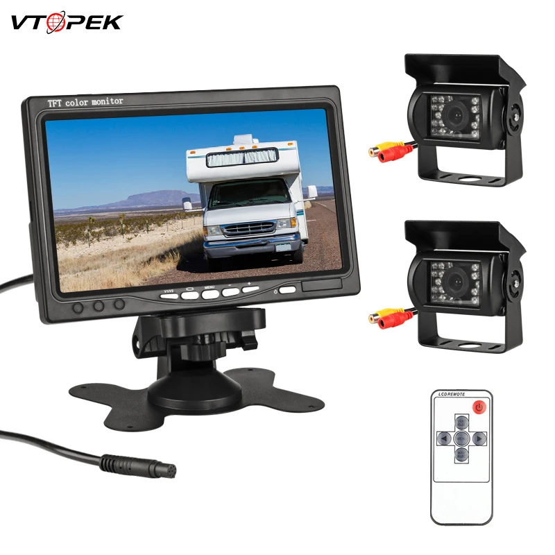 Vtopek 7&quot TFT LCD Wired HD Waterproof Car Monitor Parking System for Rear view Applicable truck Or a Large | Автомобили и