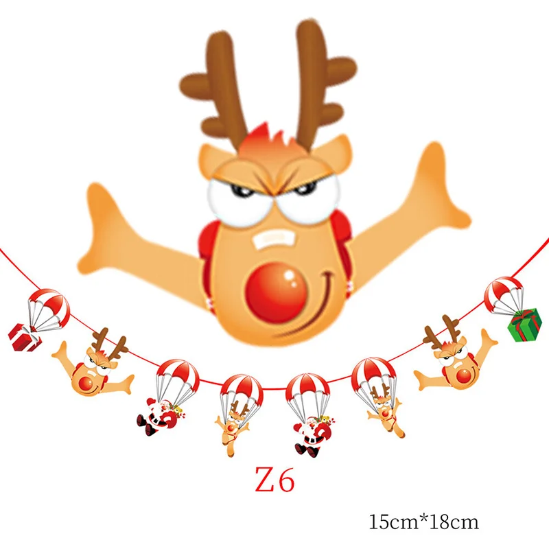 

Cartoon Christmas Banner Creative Christmas Tree Ornament Xmas Party Decorative Props for Home Bar Hotel WWO66