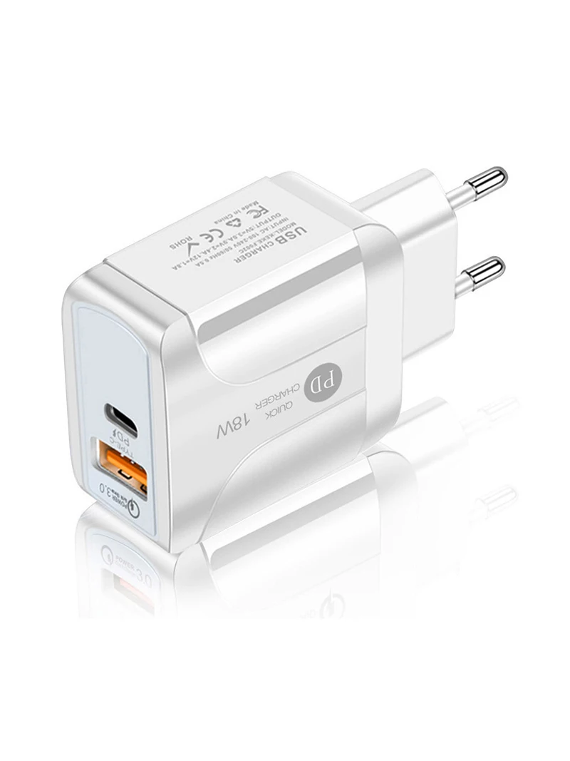 

USB Charger PD 18W Fast Charging Charger 5V3A Type-C QC3.0 Fast Charging Adapter Phone charger Suitable for Xiaomi Apple Huawei
