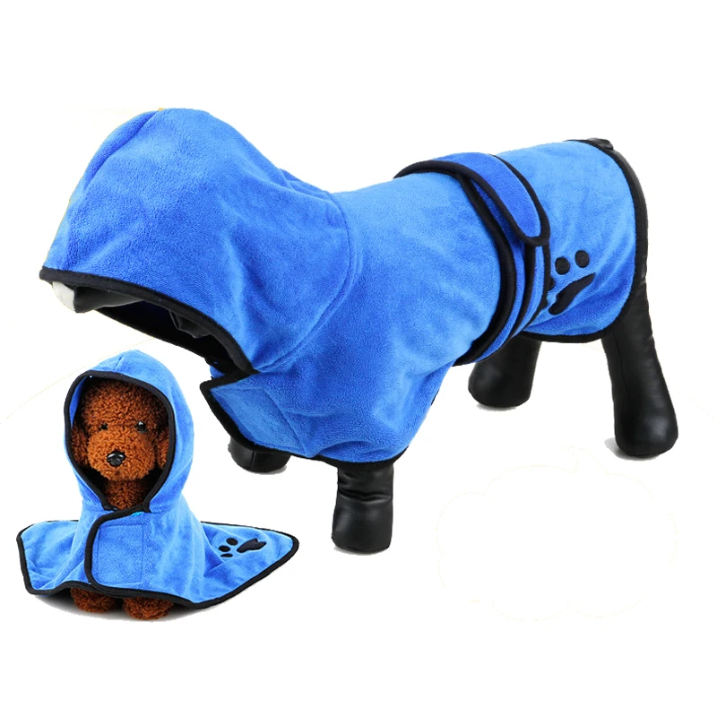 

New Absorbent Dog Bath Towel Warm Pet Clothes For Small Dogs Chihuahua French Bulldog Pug Cat Bathrobe Products Towel Puppy Pets