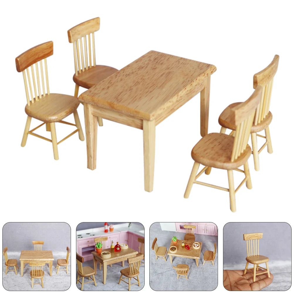 

1 Set Mini Table Chair Set Furniture Model Mini House Living Room Accessory