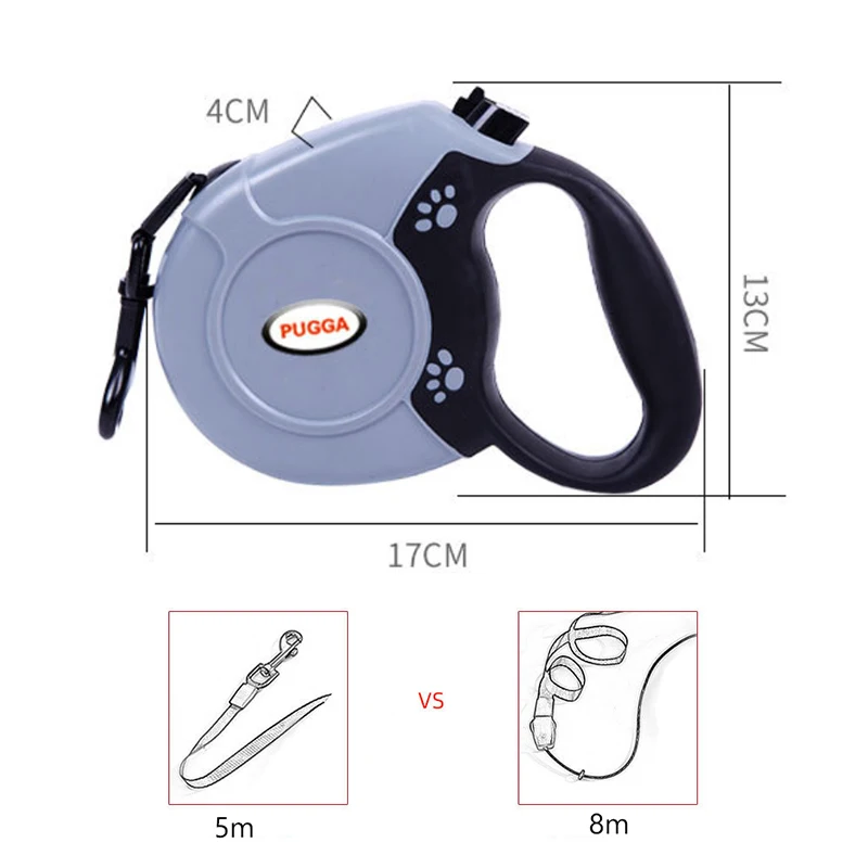 Автоматический выдвижной поводок для собак 5 м 8 прогулок с большими питомцами |
