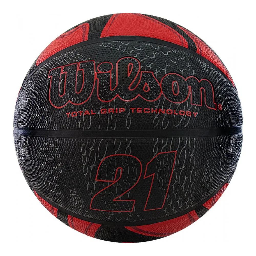 Мяч баскетбольный Wilson 21 Series р.7 красно-черно-серебрянный | Спорт и развлечения