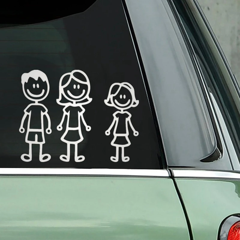 CS-1825# несколько размеров наклейки на авто папа мама и дочь водонепроницаемые
