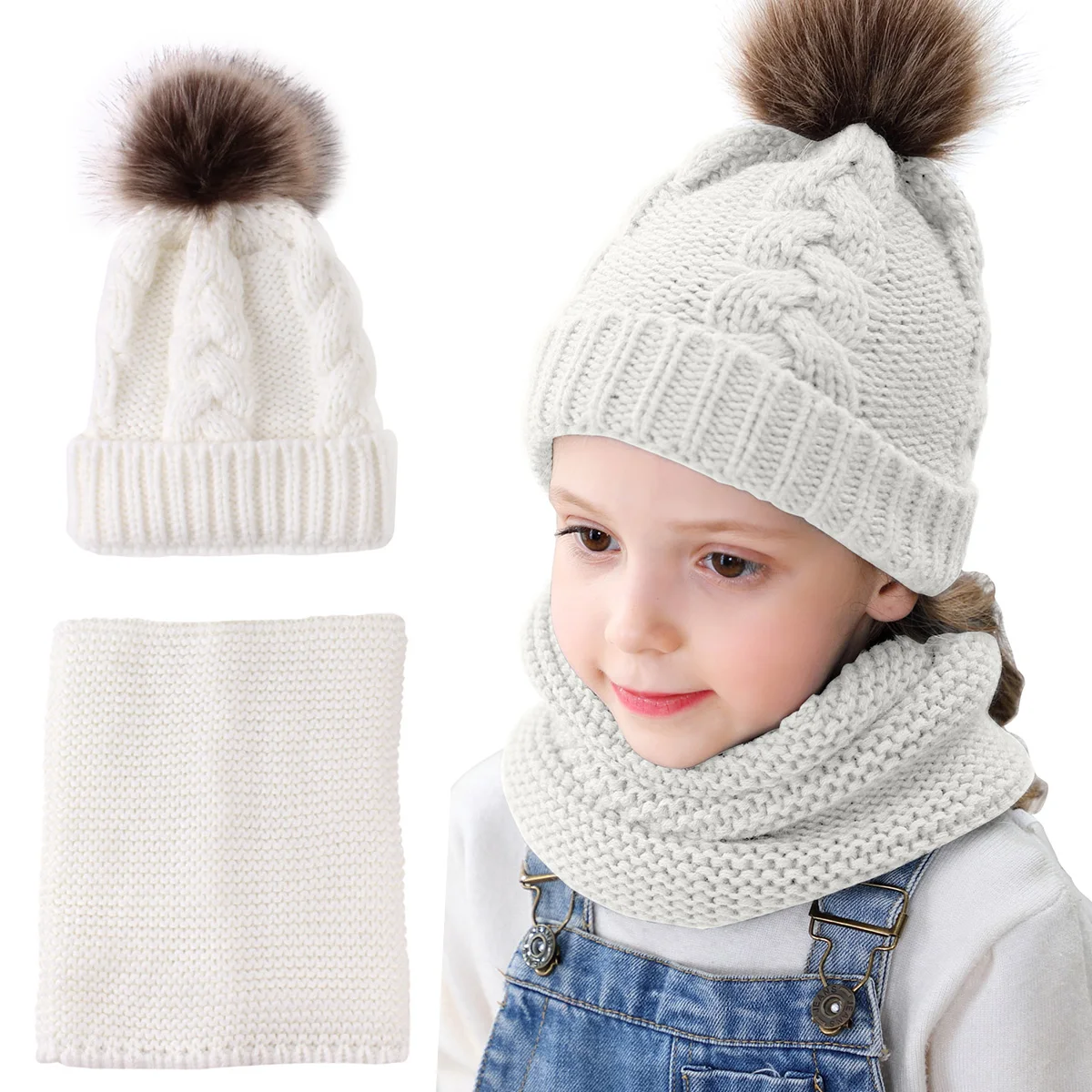 Детская шапка из акриловых волокон детская с помпоном для детей зимние шапки