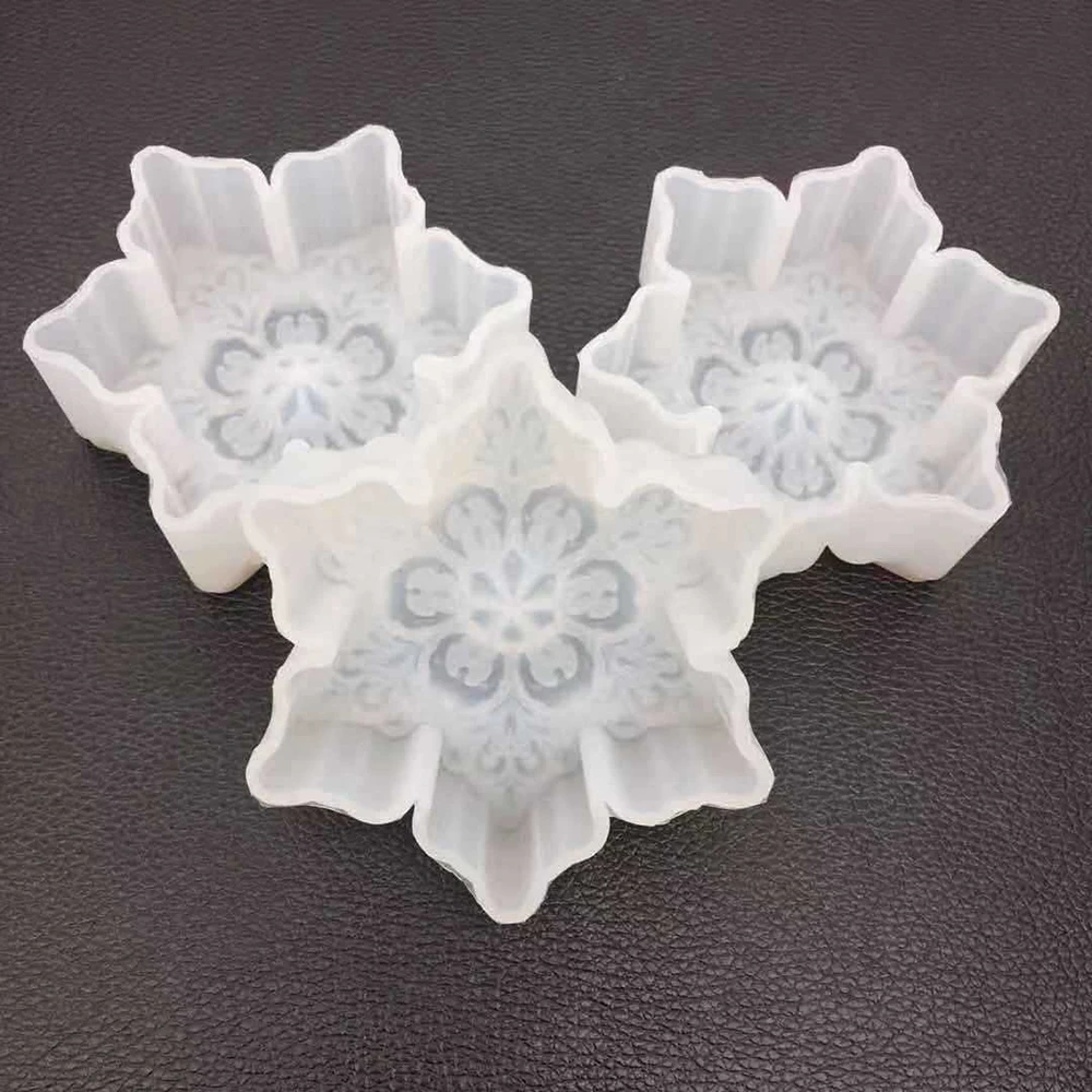 3D Снежинка звезда силиконовая шоколадная форма с принтом сердце любовь мыло