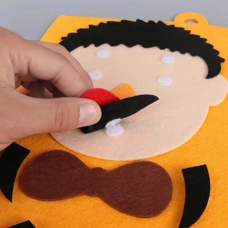 Kids Non-woven DIY Facial Face Expressions Assembling Matching Puzzle Jigsaw Recognition Moods Training Educational Toy | Игрушки и