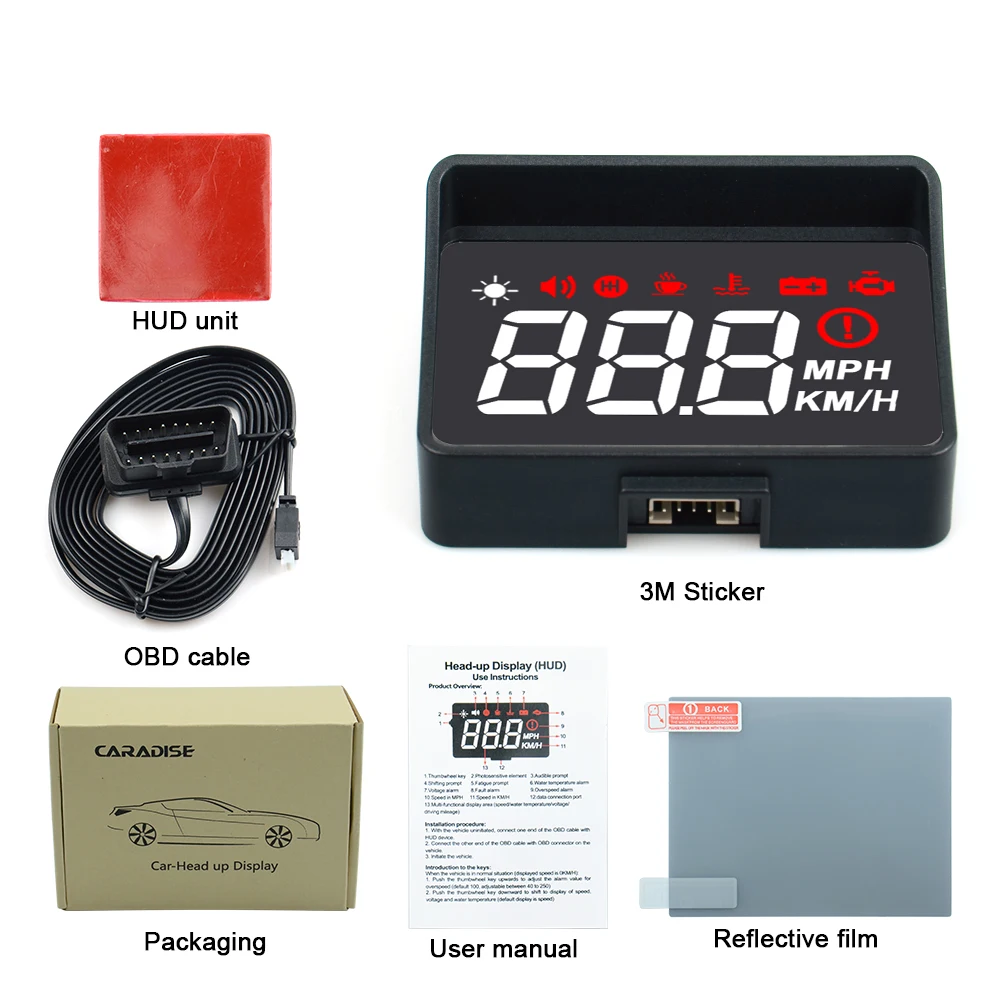 Автомобильный проектор на лобовое стекло A100S OBD2 II EUOBD | Автомобили и мотоциклы