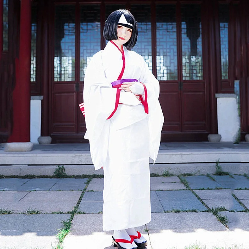 Anime God of Poverty Noragami Nora White Kimino Headwear Handband Yukata Cosplay Costume Halloween Party |