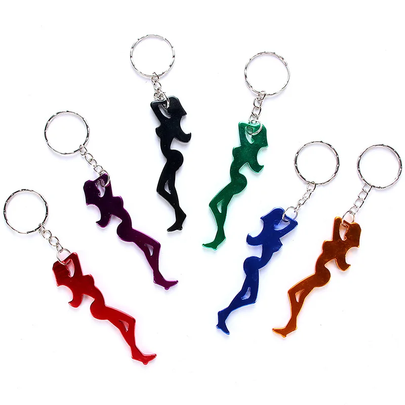 Острая яркая Полированная Металлическая брелок для ключей Женский Открыватель