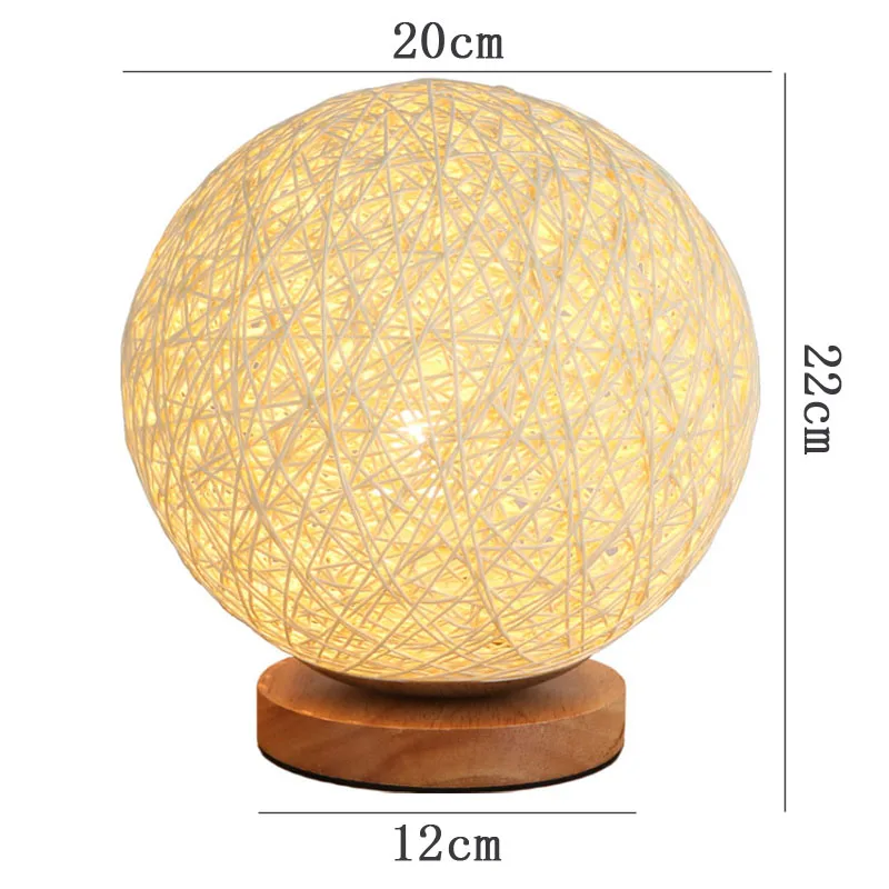 

Table lamp bedside lamp art deco bedroom living room nordic modern Usb Hand Knitted deco maison Wicker room lights bed light
