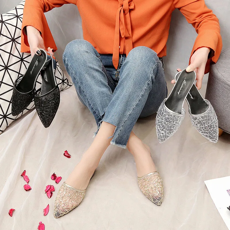 

2019 Women Shoes 3.5cm High Heel Slippers Woman Ladies Female Slides Fashion Outdoor Sexy Lady Woman Flats Shoes Women Slippers