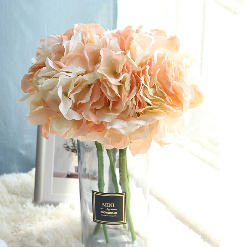 3 шт. искусственные цветы гортензии ветка Свадебный декор шелковая Гортензия