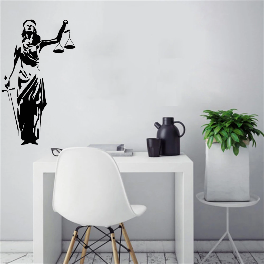 Law Office Наклейка на стену леди Justice Themis суд наклейки виниловый Декор для дома