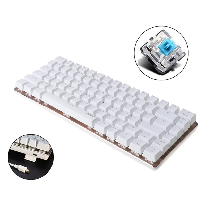 

Ajazz AK33 82 Keys Mechanical Keyboard Russian/English Layout Gaming Keyboard RGB Backlight Wired Keypad