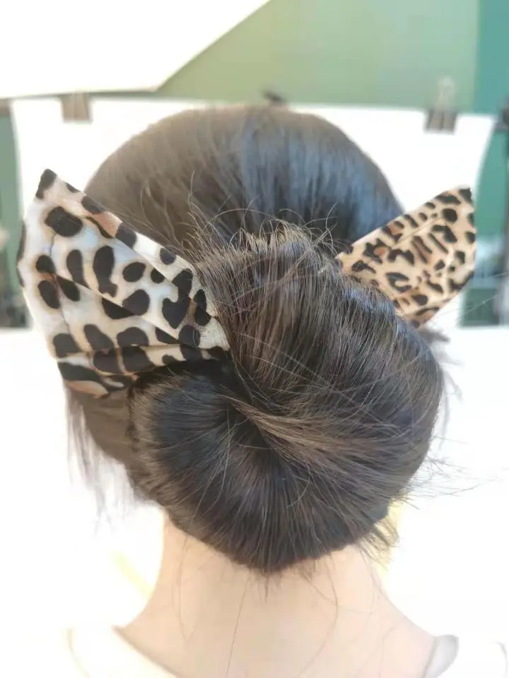 

ncmama Deft Bun Fashion Hair Bands Women Summer Knotted Wire Headband Print Hairpin Braider Maker Easy To Use DIY Accessories