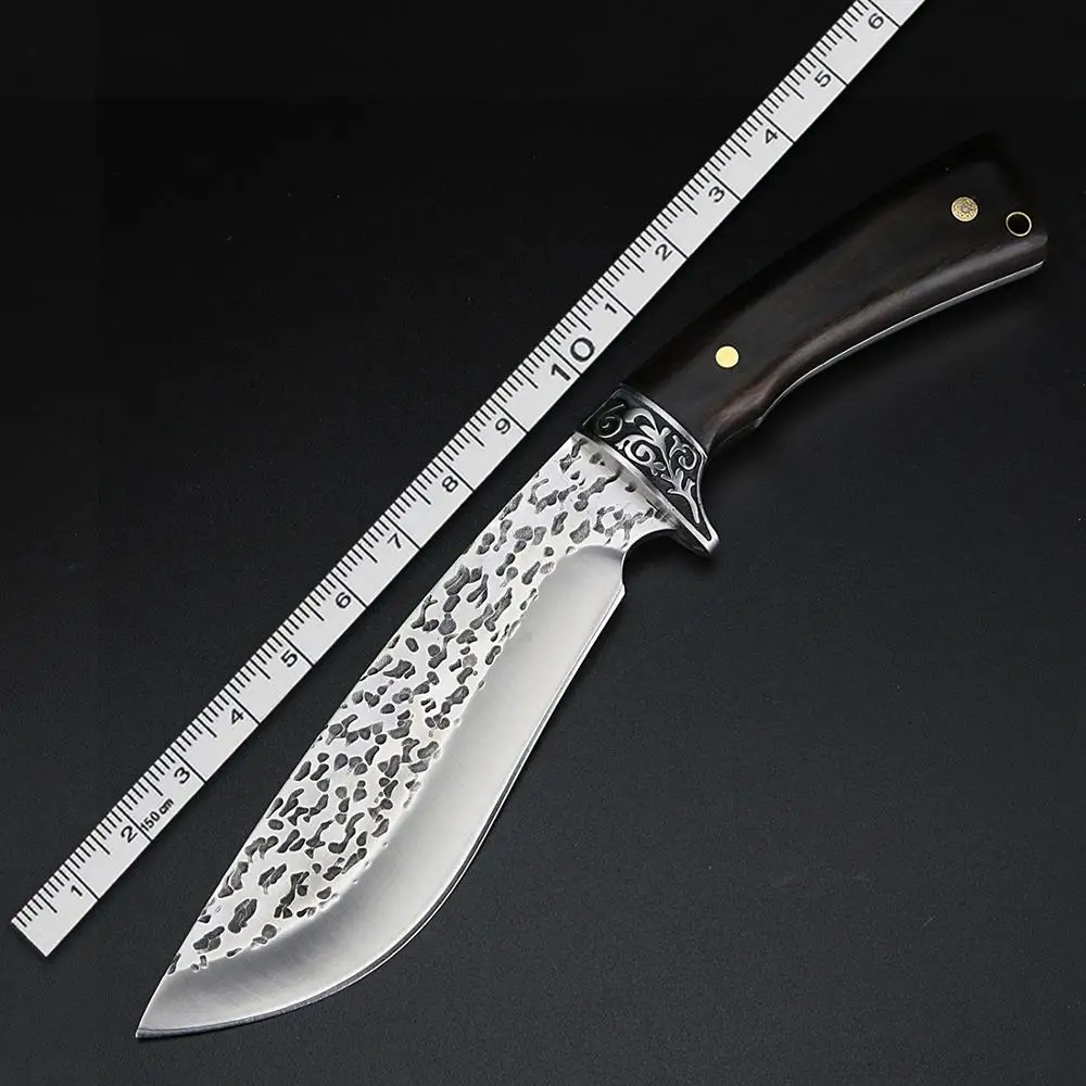 

Forged outdoor survival hunting knife fixed blade straight knife high hardness portable self-defense car knife