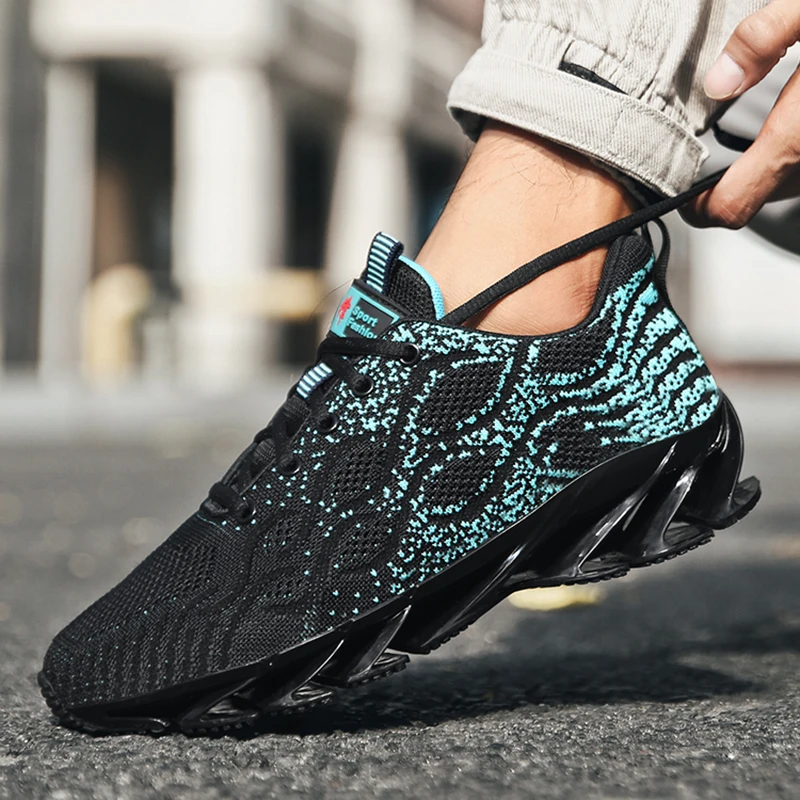 

2021 New Summer Men's Sneakers Fashion Lightweight Mesh Blade Sports Shoes Outdoor Breathable Casual Running Sneakers Big Size