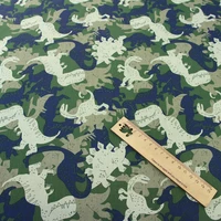 printed camouflage dinosaur 100 cotton fabric for kidsdiy bedding textile fabricsewing quilting fat quarters for babychild