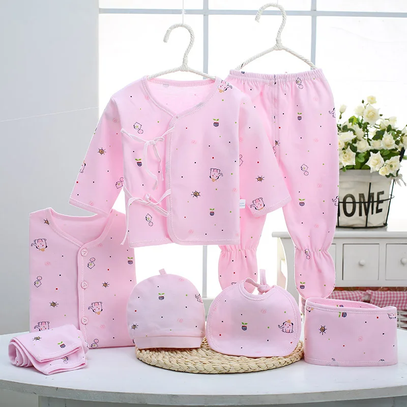 

2020 NEW 7pcs Baby Sets Cotton Autumn Baby Clothing Set Girl Outfit Newborn Boys Clothes Set Bebes Toddler Long Shirt Pants