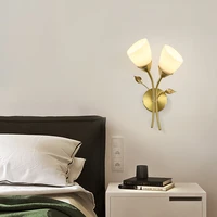 modern minimalist light luxury rose wall lamp living room bedroom study bedside lamp led copper lighting