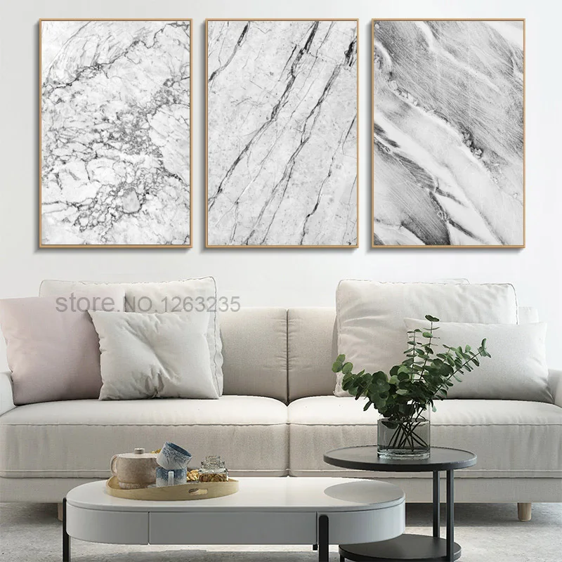 Абстрактный скандинавский плакат с мраморным каменным узором Картина на холсте