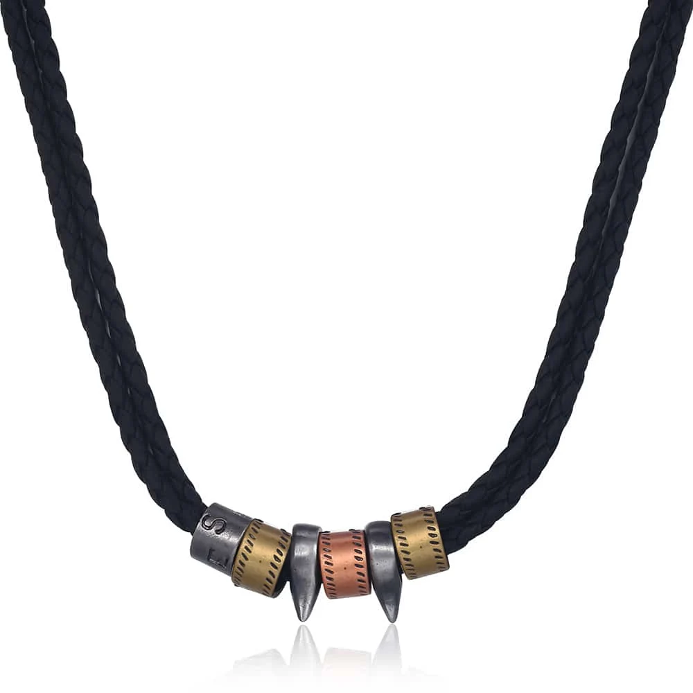 Мужское кожаное ожерелье металлическая цепочка на шею для мужчин 8 мм