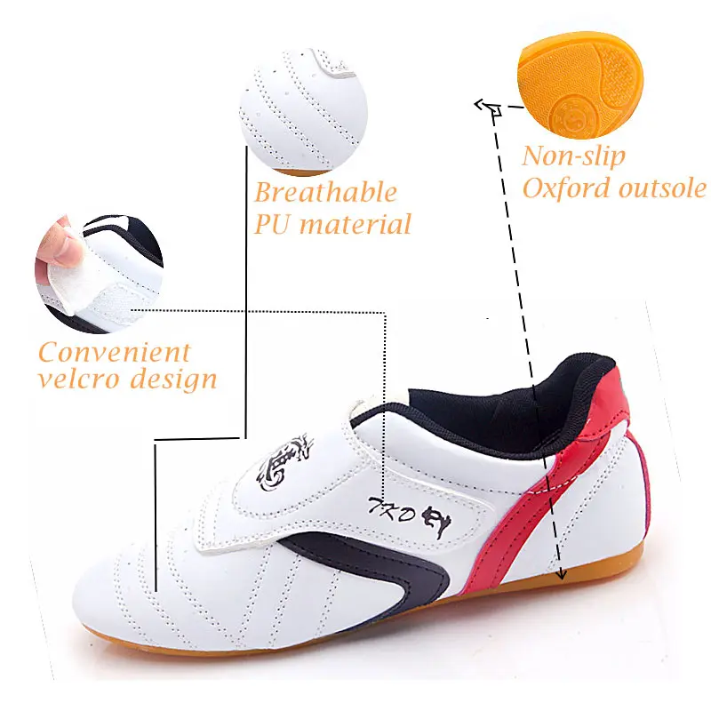 Мужская и женская обувь для тхэквондо белая дышащая кунг фу каратэ боевое