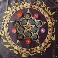 astrology pentagram resin candlestick table pentacle altar plate candle holder resin divination witch ceremony accessorie