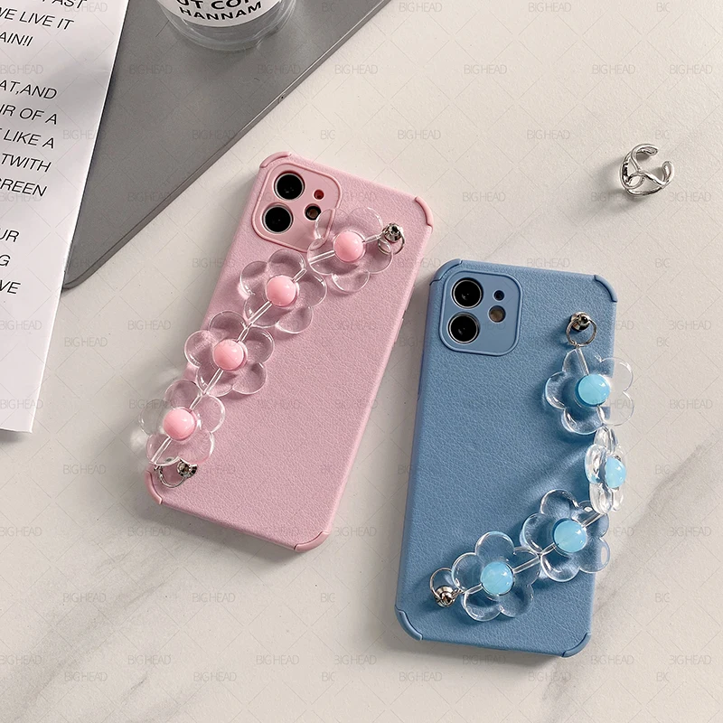 Эксклюзивный мягкий кожаный чехол с цветочным браслетом для телефона OPPO Reno 3 4 5 Pro