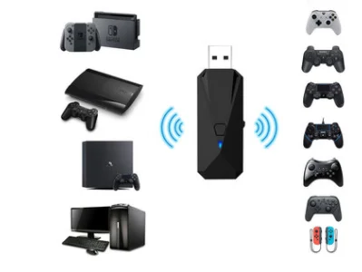 

New product (wired + bluetooth) controller adapter, suitable for PS4/switch/PC and PS3 host