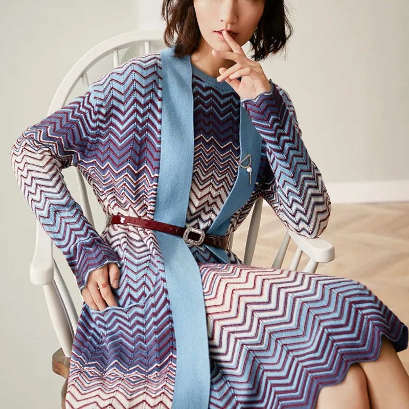 

New Haiya cashmere sweater long cardigan long coat women s autumn winter long sleeve loose knit coat can customized big size
